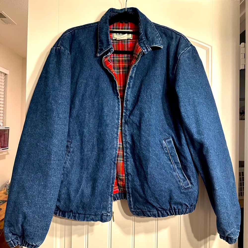 L.L. Bean Vintage Jean Jacket With Plaid Flannel Lining